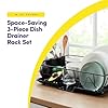 Space-Saving 3-Piece Dish Drainer Rack Set with Cutlery Holder - Maximize Countertop Space, Black #1