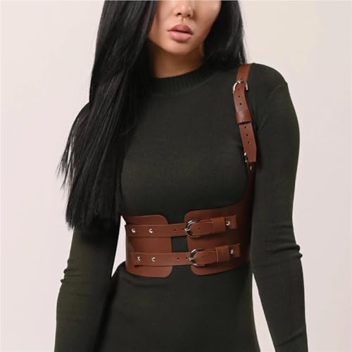 PU Women's Punk Belt Gothic Body Corset Leather Corset Women's Avant-Garde Corset Enhancer Alternative Style4