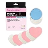 Bamboobies Nursing Pads for Breastfeeding | Reusable Breast Pads | Perfect Baby Shower Gifts | 3 Regular and 1 Overnight Pairs