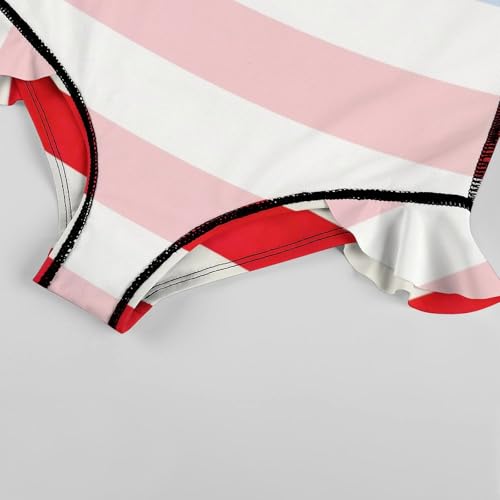 Image of Girls One Piece Swimsuit Lovely Cute Animals Ruffles Swimwear Bathing Suits 3-12 Years