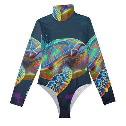 Camiseta de manga larga para mujer Tortue De Mer y leotardo de cuello alto