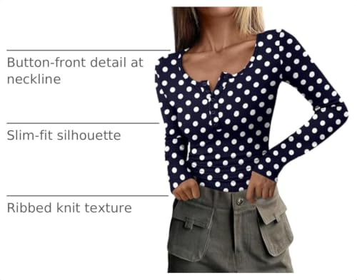 Image of PRETTYGARDEN Women's Fall Long Sleeve Henley T Shirts