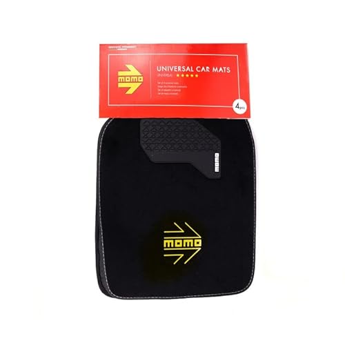 Momo Set Tappetini Auto Universali 4 Pezzi Nero/Giallo - 4