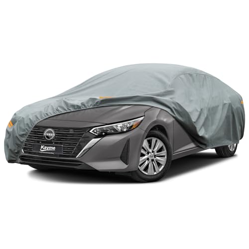 Image of Kayme Heavy Duty Car Cover Custom Fit Nissan Sentra Waterproof All Weather for Automobiles, Full Exterior Covers Sun Rain UV Protection.（Deliver About 3-10 Days）
