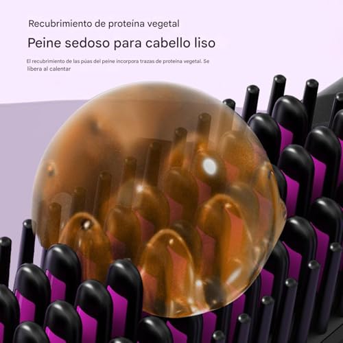 Cepillo alisador inalámbrico con pantalla LCD para cabello rebelde sin cables 7
