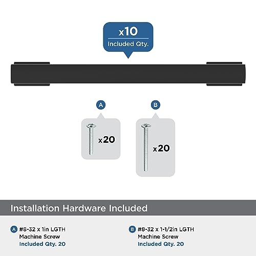 Image of Amerock 10BX37092MB | Matte Black Cabinet Pull | 5-1 /16 inch (128mm) Center-to-Center | 30 Pack | Triomphe | Furniture Hardware