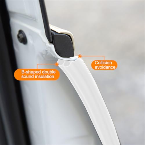 Image of Osilly Car Door Rubber Seal Strip, 32.8Ft Self Adhesive Weather Stripping Automotive Edge Trim, Weatherstrip Soundproof Vehicle Tailgate Window Sealing Cover, Universal for SUV RV Truck (White)
