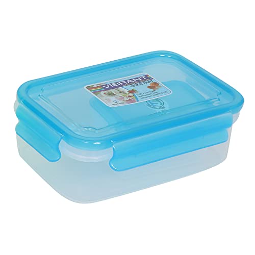 Image of Shri Ashtavinayak Airtight Plastic Lunch Boxes with Liquidtight Container, Spoon and Fork Multi Coloured - 500ml (Pack of 12)