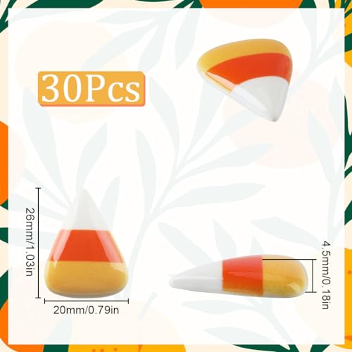 SUNNYCLUE 1 BOX 30PCS Halloween Cabochons Halloween Resin Charms Cute Cartoon Orange Pumpkin Candy Corn Flatback Cabochon Bulk for jewellery Making Scrapbooking Embellishments Cell Phone Case Diy Craf - Image 2