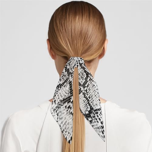 Pattern Snake Skin Fashion Hair Scarf Lightweight Silk Feeling Head Scarf Square Bandanas for Women 23.6×23.6 Inches2