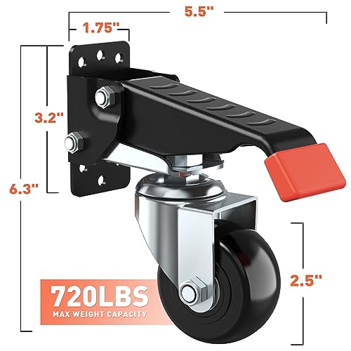 image for SPACEKEEPER Workbench Casters kit 720 Lbs Retractable Casters Heavy Du