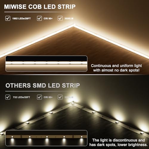 Tira de LED MIWISE COB 4000K Blanco cálido 6.1m Dimmable miniatura 4