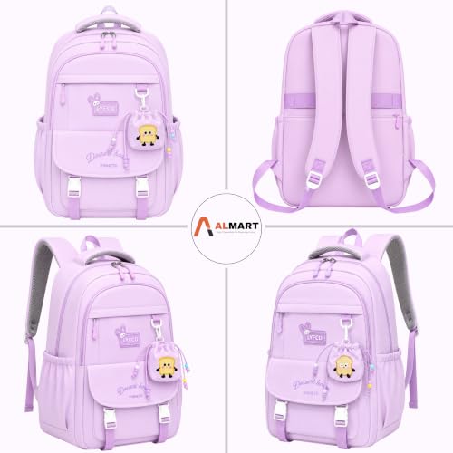 Image of Korean Style Unisex School & College Backpack Bag | 18 Inch Large Capacity Bag For Girls & Boys Age of 12-16 Years | Best For Middle & High School, College, Tution, Travel, Camping