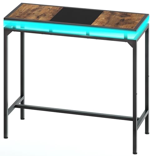 YATINEY Stehtisch, schwebender Effekt, LED-Licht mit Mehreren...