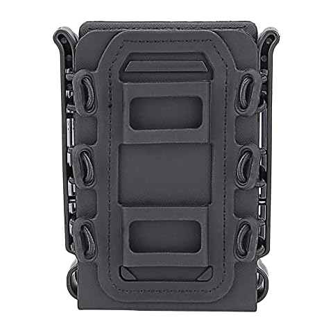 Outry 5.56mm 7.62mm Molle Magazine Pouch, Tactical Magazine Carrier for Outdoor Airsoft/BB Gun/CS Game/Hunting/Shooting (Black) Cover