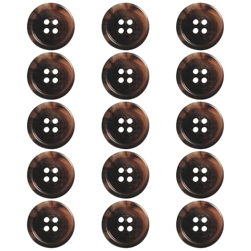 ftiemlovde 15 Grandi Bottoni Colorati per Lavoretti per Cappotto Donna(Marrone 25 mm)