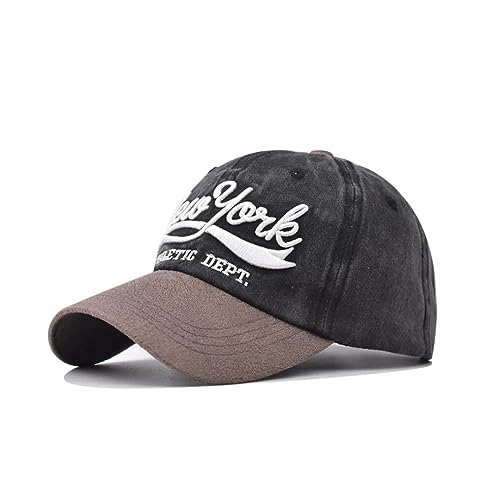 Antiguo New York NY Gorra de Beisbol Hombres Mujer Algodón Deportes Exterior Sombrero (Negro)