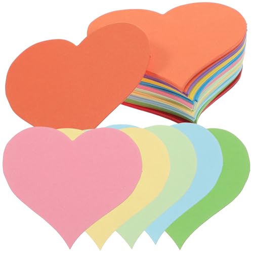 Gadpiparty 100 piezas Notas Adhesivas Forma de Corazón de Colores Surtidos Papel Autoadhesivo para Mensajes y Recordatorios Pequeño Fácil de Pegar Residuos para Oficina y Color Aleatorio