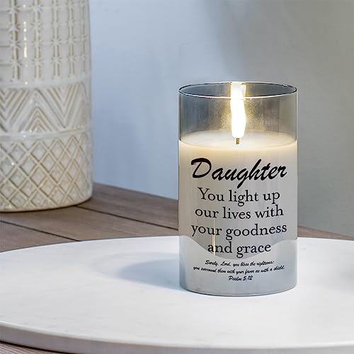 Elanze Designs Daughter You Light Up Our Lives Clear 5 x 3 Glass Candle in Glass
