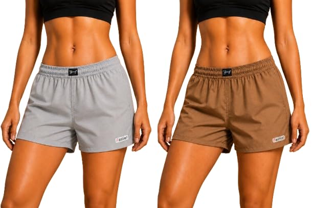Women’s Daily Move Athletic Shorts (2-Pack) | Gery and Brown (Pack of 2)-picture-17