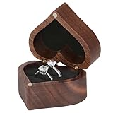 Genérico para anillos de compromiso: joyero con forma de corazón para propuestas, bodas, día de San Valentín, Navidad, mujeres, soporte para anillos compacto y elegante, de regalo portátil