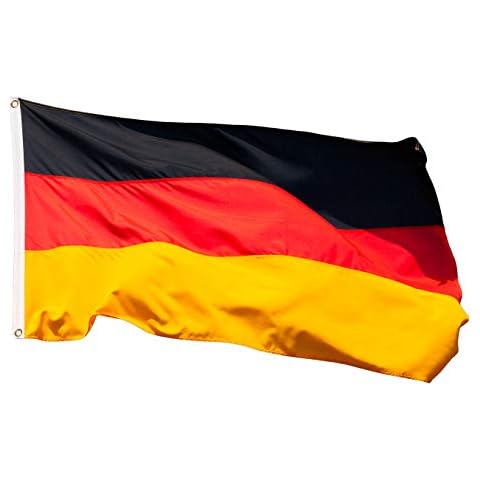 Aricona Deutschland Flagge - Deutschlandfahne 90 x 150 cm mit Messing-Ösen - Strapazierfähige Fahne für Fahnenmast - 100% Polyester Cover