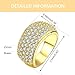 Uloveido Women's Gold Plated Wide Eternity Wedding Band Cluster Ring with 5 Row White Clear Micropave Cubic Zirconia Stones (Gold Size 6) CR002