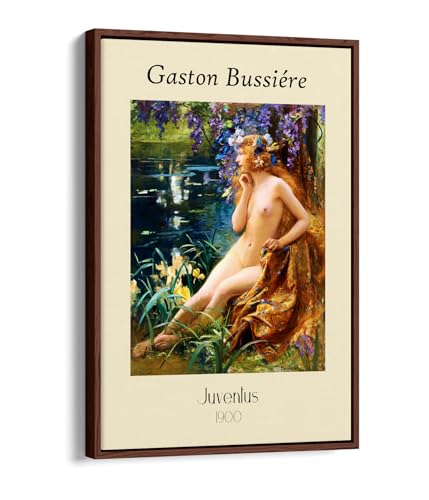 Toile Gaston Bussiere Juventus avec cadre noyer haut de gamme 50x75