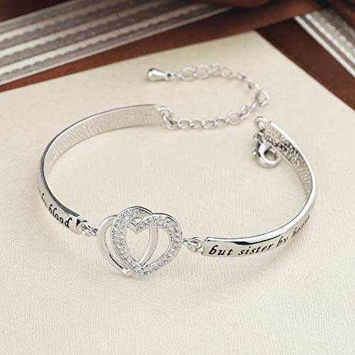 Gzrlyf Not Sister by Blood but Sister by Heart Bracelet Best Friends Gifts for Sister in Law Soul Sister Unbiological Sister Gifts2