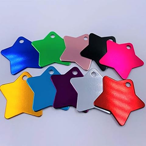 NUORUI 10 Colorful Star Shape Anodized Aluminum Stamping Blanks Discs for Craft Tags (Color Mix) Cover