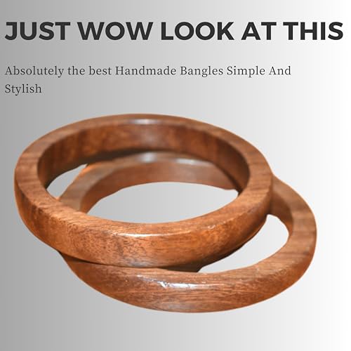 Image of Handmade Natural Wooden BangleHandmade Bracelet Vintage Simple Round Natural Wooden Bracelet Bangle for Women Jewelry.