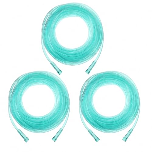 Geiserailie 3 Pack 25ft Oxygen Tube Green Crush Resistant Oxygen Tubing Kink Free Latex Free High Flow Tube for Breathing Compatible with Most Concentrators and Systems