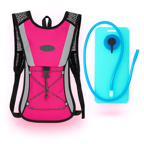 Mochila de Hidratação para Bike e Ciclismo – Bolsa Impermeável 8 Litros com Reservatório – Leve, Compacta, Esportiva – Corrida, Trilha, MTB e Esportes Outdoor (Rosa Pink)