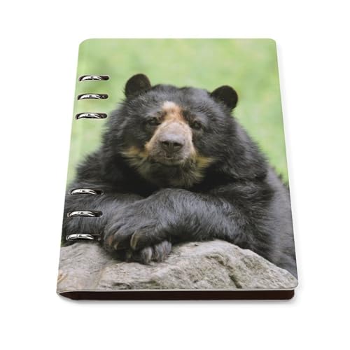 Carnet de notes A5 rechargeable étanche avec couverture plate et 6 anneaux