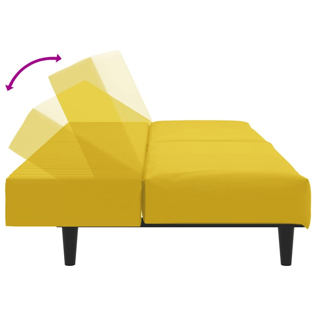 Set di 2 divani in velluto giallo, divano trasformabile con poggiapiedi, larghezza 200 cm, divano letto per soggiorno, comodi mobili imbottiti, divano versatile