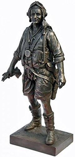 Teddy - F/LT E.S. Hall Raaf Spitfire Pilot, Darwin 1943-1/6th Scale Bronze Over Resin 12" Military Statue NA06605