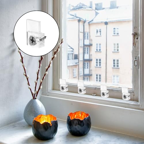 Image of Tyqour 20pcs Mirror Holder Clips Mirror Hangers for The Wall Mirror Hanging Hardware Kit Clear Plastic Mirror Wall Mount with Screws for Frameless Mirrors, Glass, and More