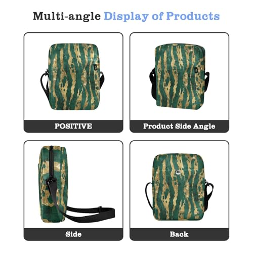 messenger bag crossbody Crossbody Bags For Women Purses Cross Body Bag Adjustable Strap for Outdoor Daily Outdoor Daily- Gold Cheetah Stripes Forestgreen4
