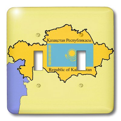 Interrupteur Kazakhstan 3dRose LSP_47325_2 plaque murale bilingue - 3