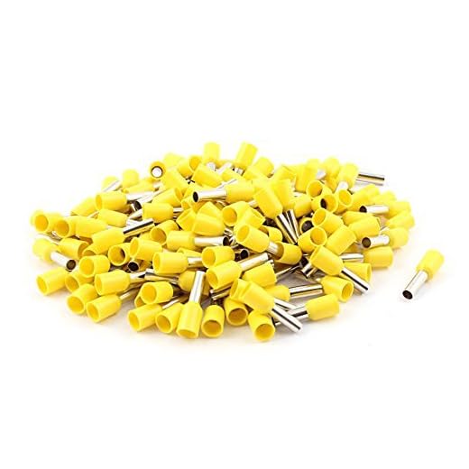 DealMux Trådisolerade hylsa pin sladdterminaler AWG12 med 150 stycken, gul