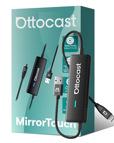 【公式】オットキャスト ミラータッチ Ottocast Mirror Touch スマホミラーリング CarPlayワイヤレスアダプター スマホ画面をカーナビに映す iphoneミラキャスト カーナビからスマホの操作が可能 カープレイ無線化 接続簡単 低遅