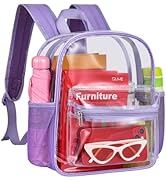 MAY TREE Clear Backpack for Stadium Events, 12x11x4.5 Inch Small Clear Backpack for Concert Festi...