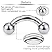 Ftovosyo PA Rings G23 Titanium Internally Threaded Bent Curved Barbell for Women Men CR Ear Gauges Earrings 8G 16mm 1 Pair