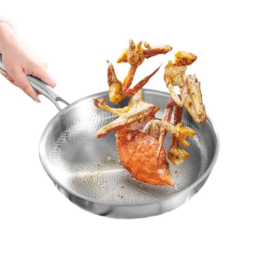 Jeeeun Hammered Titanium Pan 2025 New - Pure Titanium Pro Frying Pan - Non Stick, Dishwasher Safe, Induction Ready - Ultra Durable Scratch-Resistant & Even Heating (silver,11.02in)