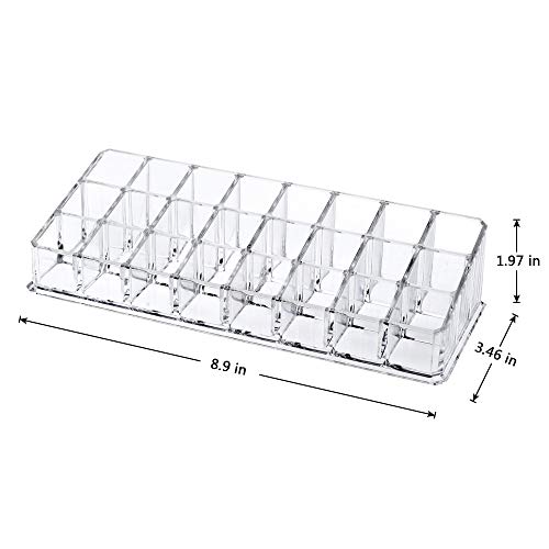 MOSIKER Acrylic Makeup Lipstick Organizer Clear Cosmetic Storage Organizers With 24 Slots Cosmetics Holder