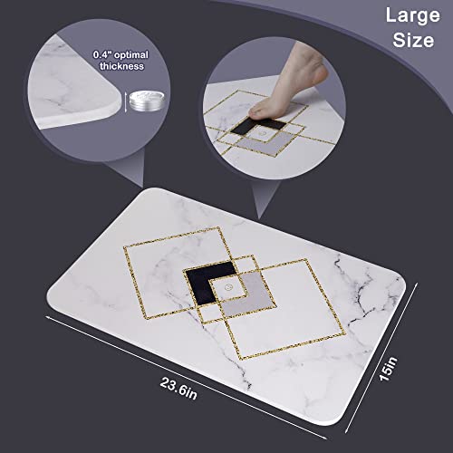 Dofopo Natural Diatomaceous Earth Stone Bath Mat, Super Absorbent, Quick Dry, Non-Slip Shower Mat For Bathroom Floor, 27"X16" #TOP3