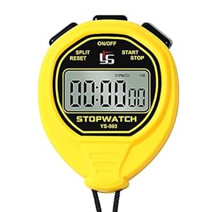 Waterproof Silent Stopwatch Timer with ON/Off, Basic Operation, Stopwatch Mode Only, for Swimming Running Training, for Coaches Referees Teachers (Yellow) Water Resistant