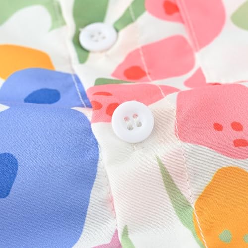 Kids Girls Hawaiian Shirts Toddler Short Sleeve Button Down Lapel Collar Tees Summer Thin Cute Prints Beach Tops3