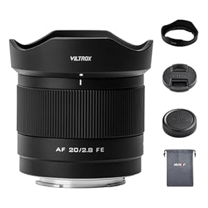 VILTROX 20mm f2.8 FE, 20mm f/2.8 e-Mount Vollformat AF Ultraweitwinkel Autofokus Objektiv für Sony e Mount, Prime Weitwinkelobjektiv a7cr a7cii a7c a6700 zv-e100 a6600 a6400 a7iv a7iii