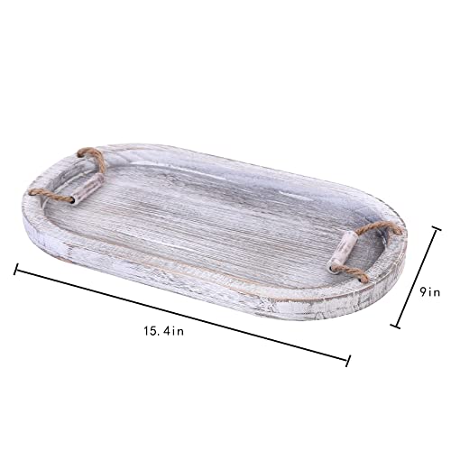 U/D Ud Wooden Serving Tray With Handles Rustic Farmhouse Decor Wood Pallet Decorations Ottoman Trays For Coffee Table Living Room Couch Tray thumb #1